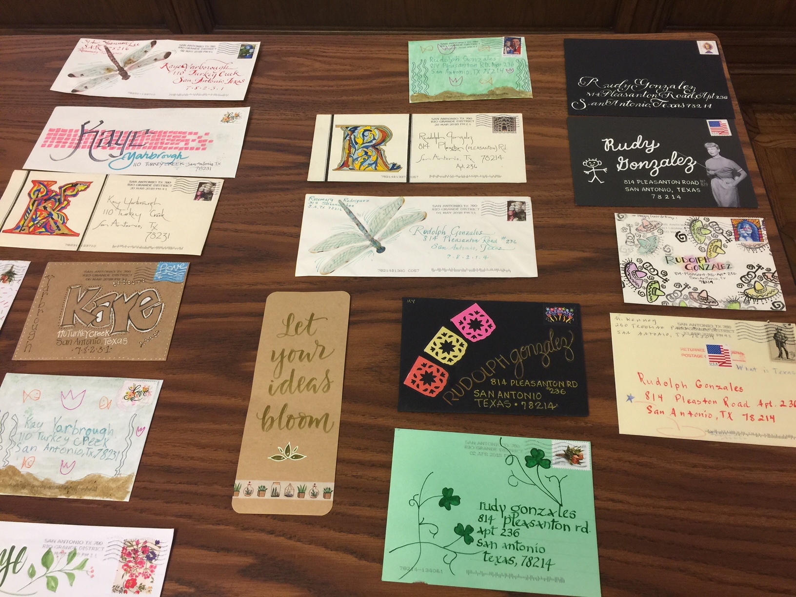 Samples from the annual envelope exchange